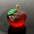 thumbnail image 4 of Jiibva Red Glass Apple Decorative Figurine, Home Tabletop Collectible Crystal Sculpture, 1 Pc, 4 of 7