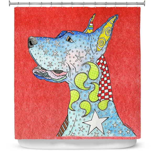 Shower Curtains 70" x 93" from DiaNoche Designs by Marley Ungaro - Great Dane Watermelon