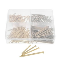 LITINKIMI 200 X Picture Nails Steel Hanging Nails Kit Golden for Home Renovations