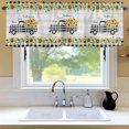 thumbnail image 6 of Farm Truck Window Valance for Kitchen, Black Plaid Sunflower Car Country Plant Wood Grain Rod Pocket Short Curtain for Small Windows, Light Filtering Decorative Valance, 42 x 18 Inch, 1 Panel, 6 of 9