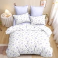 thumbnail image 4 of 2 Pieces Cute Bowknot Comforter Set for Boys Girls Dreamy Princess Style Princess Style Purple Floral Twin Bedding Set Ultra Soft Reversible Garden Flower Comforter with Pillowcases, 4 of 6