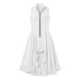 thumbnail image 7 of Women's Solid Color Sleeveless Lapel Zipper Jumpsuit Long Skirt Casual Fashion, 7 of 7