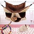 thumbnail image 3 of Hamaca colgante de tres capas para mascotas pequeñas, cálida y acogedora, saco de dormir para hámster, ardillas, color amarillo, 3 of 13