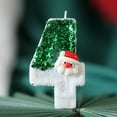 thumbnail image 2 of Xihbxyly Vela de Papá Noel Verde y Blanca con Diseño de Muñeco de Nieve y Sombrero Rojo, Hecha a Mano con Polvo Brillante, Empaque de Pet Transparente, Decoración Navideña, Tamaño 4 X 7,5 Cm, 2 of 3