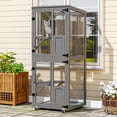 thumbnail image 2 of TIMHAKA Outdoor Cat Catio Enclosure, 4 Tiers Indoor Catio w/ Wheels, Resting Box, Waterproof Roof, Gray, 2 of 11