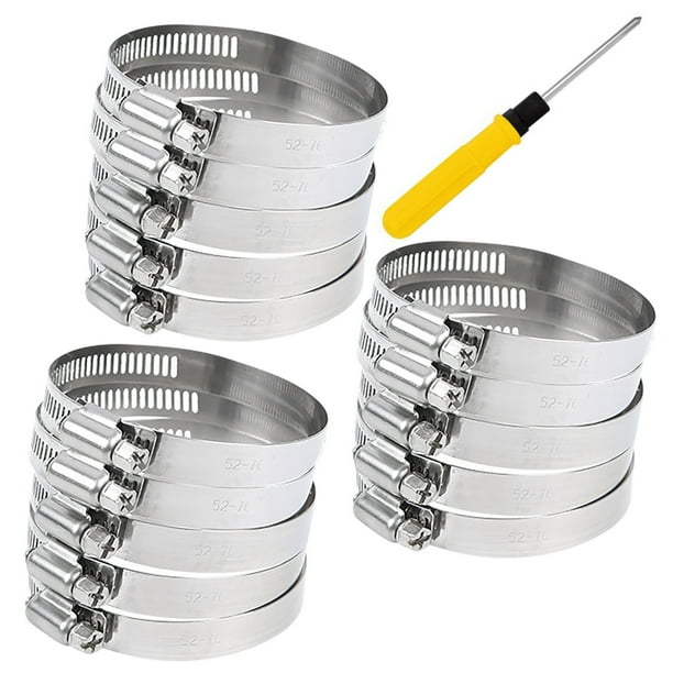 Xihbxyly Abrazadera de Manguera de Piscina de Acero Inoxidable, Clip de Gusano de Línea Ajustable, Fácil Instalación con Destornillador, Ideal para Mangueras de Piscina, Bombas de Estanque, Lavadoras