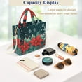 thumbnail image 5 of FORMRS Womens Corduroy Tote Bag Crossbody Shoulder Handbag with Pocket, Christmas Poinsettia, 5 of 7