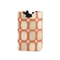 Yayeee Freestanding Laundry Hamper with Handle Collapsible Large Storage Basket for Clothes, Beige Geometric