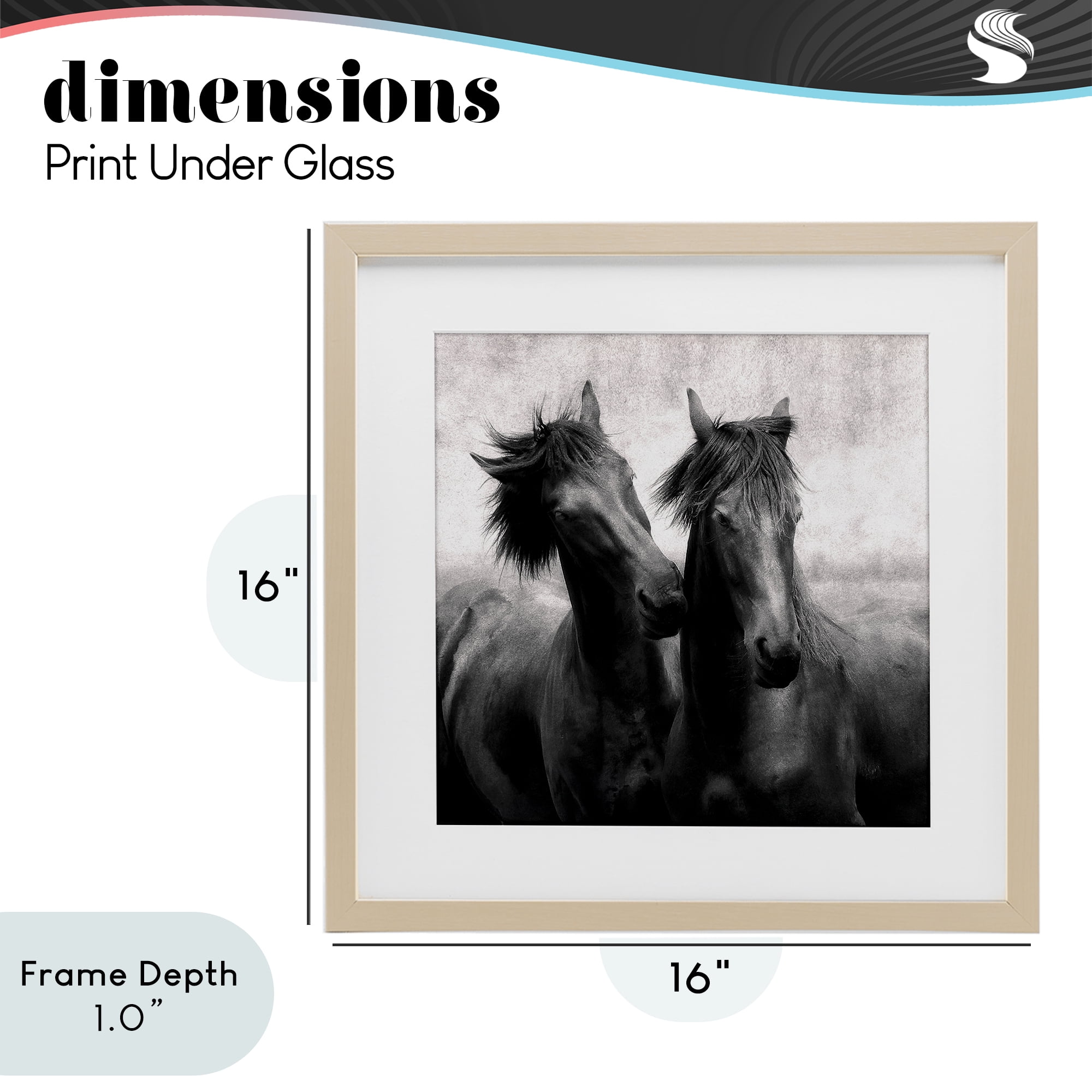Stupell Industries Short Haired Horse Pair Birch Framed Print Under Glass, design by Lars Van de Goor