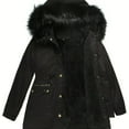 thumbnail image 6 of Women's Autumn and Winter Warm Fleece Jacket with Fashionable Fur Collar and Hood, 6 of 7