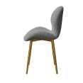 thumbnail image 4 of Modern Minimalist Teddy Velvet Dining Chairs Set of 2 with Sturdy Gold Metal Legs and Comfortable Backrest Design, Suitable for Restaurants, Kitchens, Offices, Grey, 4 of 8