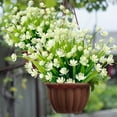thumbnail image 4 of Sinhoon 8Pcs Artificial Flowers Outdoor UV Resistant Fake Flowers ,Faux Plastic Flower Greenery Shrubs Plants for Indoor Outside Hanging Planter Home Garden Decoration （White）, 4 of 12