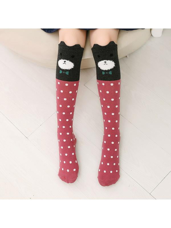 Cute Girl Kids Knee High Socks Stocking Cotton Baby Toddler Leg Warm Leggings