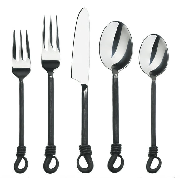 Gourmet Settings Twist and Shout 20-Piece Stainless Steel Flatware Set, Service for 4