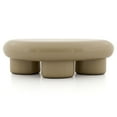 thumbnail image 3 of Kavren Modern Oval Glossy Low Profile Coffee Table, Light Brown, 3 of 14
