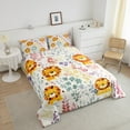 thumbnail image 4 of Kawaii Lion Comforter Set Full Size,Cartoon Lion Floral Bedding Set,Cute Colorful Flower Quilt Bed Set Wildlife Animal Print Down Comforter with 2 Pillowcases, 4 of 7