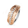 thumbnail image 1 of Nose and Cartilage Bendable Hoop Ring with Leaf Design and Paved Cubic Zirconias, 1 of 5