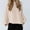 Beige, variant on EchfiProm Ribbed Tops for Women Bell Sleeve Pullover Fall Long Sleeve Beige Crew Neck Solid Ladies Sweater