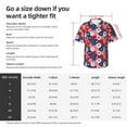thumbnail image 5 of Pofeuu American Stars2 Print Hawaiian Shirt for Men Sleeves Casual Button Down Summer Beach Dress Shirts T-Shirts,Medium, 5 of 7