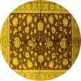 thumbnail image 1 of Ahgly Company Indoor Round Oriental Yellow Industrial Area Rugs, 5' Round, 1 of 4