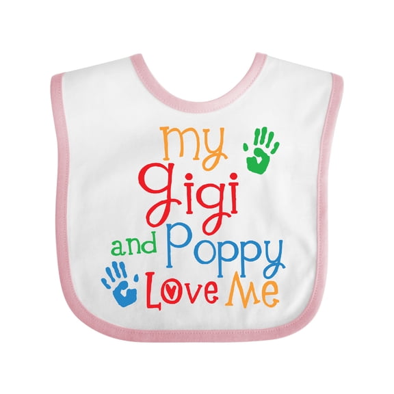 Inktastic My Gigi and Poppy Love Me Boys or Girls Baby Bib