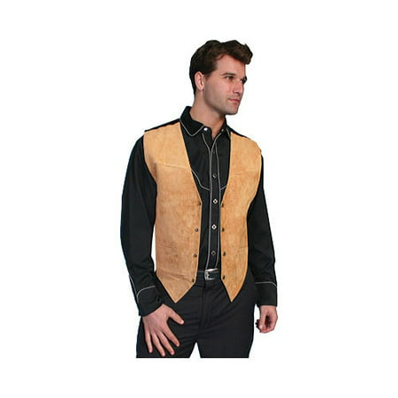 scully leather men's boar suede snap front vest 504,bourbon boar suede,us