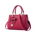 thumbnail image 4 of Bolso de mano para mujer, bandolera con cremallera, informal, con asa superior, tipo hobo, para hombro Rojo, 4 of 9