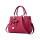 thumbnail image 4 of Bolso bandolera informal para mujer con asa y correa para el hombro, bolso de mano con cremallera Rojo, 4 of 9