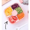 thumbnail image 3 of Salad Lunch Container with Large 3-Compartment Bento-Style Tray - Ideal for Salad Toppings and Snacks, Sauce Container for Dressings, and Built-In Reusable Fork (Green), 3 of 3