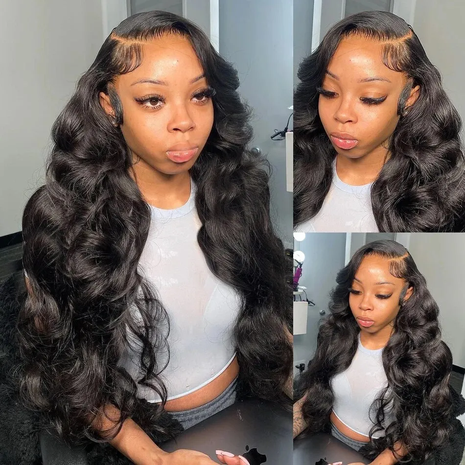 HD Body Wave Lace Frontal Wig13x6 Transparent Lace Front Human Hair Wigs For Women Pre Plucked Frontal Wig With Baby Hair Natural Hairline Glueless Wigs Brazilian Virgin Human Hair Lace Frontal Wig C