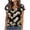 Khaki#, variant on Fmbrln Womens Plus Size Satin Tops Summer Short Sleeve V Neck Shirts Casual Loose Fit Trendy Print Vacation Blouses