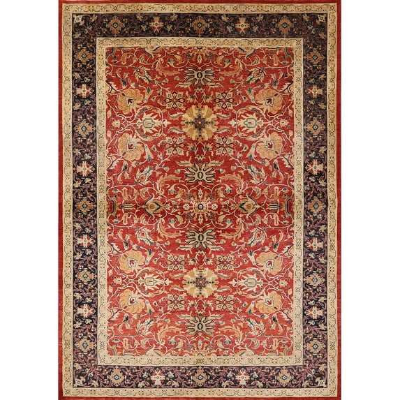 Ahgly Company Indoor Rectangle Mid-Century Modern Brown Sand Brown Oriental Area Rugs, 7' x 9'