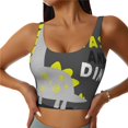 thumbnail image 1 of Fotbe Cute Dinosaur Sujetador Deportivo Largo sin Aros para Mujer con Almohadillas y Soporte Medio, Transpirable y Absorbente, Camiseta Tipo Chaleco o Tank Top-Medium, 1 of 8