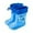 4-Blue, variant on ibiyuan Girls Rain Boots Waterproof Boots Casual Durable Glitter Rainbow Outdoor Rubber Boots Rain Shoes Adjustable Drawstring Non- Sole Shoes for Garden, Puddle, Outdoor Wate with Easy-On,13