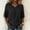 Black women v neck blouse a1, variant on SSZMDLB Women V Neck 3/4 Sleeve Blouse Embroidery Boho Casual Tunic Tops Summer Vacation Outfits Flowy Shirt, Red 2XL