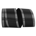 thumbnail image 1 of Reliant Ribbon 5503-987-40K 20.5 in. 50 Yards Quad Stripe Ribbon&44; Noir & Argent, 1 of 1