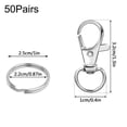 thumbnail image 2 of 100Pcs Lobster Clasp Trigger Swivel Clasps Split Keyring Fob Key Ring, 2 of 12