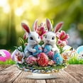 thumbnail image 6 of YWIYIUD Easter Decorations Colorful Easter Rabbit Egg Tabletop Ornament,Spring Fashion Decorative Sculpture Figurine 2D Acrylic for Home Kitchen Easter Party,Birthday Gifts for Women, 6 of 8