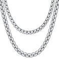 thumbnail image 1 of Uni 4MM Wide Stainless Steel Box Chain Necklace Boys Girls Chain Small Thin Square Rolo Chains, 18", 1 of 2