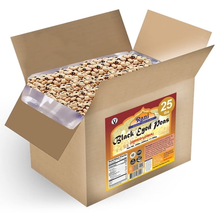 Rani Black Eyed Peas, Dried (Lobhia) 400oz (25lbs) 11.36kg Bulk Box ~ All Natural | Vegan | Gluten Friendly