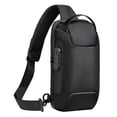 thumbnail image 1 of Bolso Pecho Hombre Hombro Antirrobo Contraseña Bloqueo Puerto USB Crossbody Pack Negro, 1 of 7