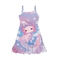 thumbnail image 4 of Uourmeti Girls Cute Cat Summer Dress Causal Spaghetti Strap Cami Dress Boho A Line Swing Tiered Dresses Play Party School Beach Sundress,11-12t, 4 of 6
