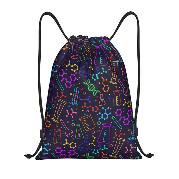 Fotbe Chemistry Science Bolsa Mochila con Cordón Estampada, Bolsa de Gimnasio Deportiva, Bolsa Cinch, Bolsa con Cordón para Hombres y Mujeres-Medium