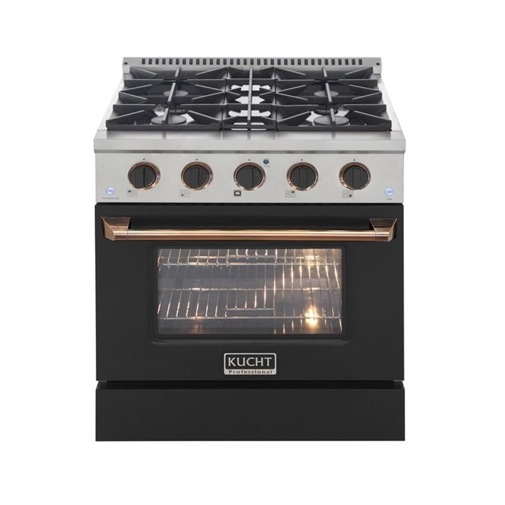 Kucht Professional 30" Stainless Steel Natural Gas Range in Gold/Black/Silver
