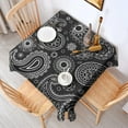 thumbnail image 2 of Black Paisley Pattern Square Tablecloth,Waterproof Square Table Cover,Wipeable Spillproof Washable Table Cover for Home Kitchen Party Decor 42"X42"(107x107cm), 2 of 6