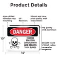 thumbnail image 2 of (2 Pack) Cyanide Solution OSHA Danger Sign 14 Inch X 10 Inch Indoor / Outdoor Rust-Free Aluminum Metal Signs for Workplace, Workshop, and Construction Site, Made in the USA, 2 of 8