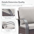 thumbnail image 3 of PARKWELL 5 Pieces 4-Seat Outdoor Conversation Set with 30" Fire Pit Table and Deep Seat Lounge Accent Armchairs,Brown Wicker and Beige Cushions, 3 of 12