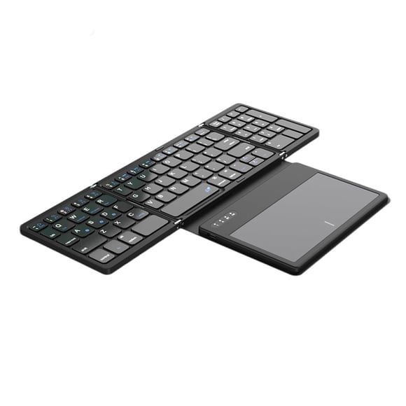 Keyboard Foldable Compact Keyboard Portable BT Keyboard with Large Touchpad Travel Pocket-Sized Wireless Keyboard Compatible with /iOS/
