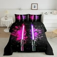 thumbnail image 2 of Erosebridal Galaxy Lightsaber Comforter Sets Full Size, Purple Pink Comforters & Duvets, Watercolor Print Decor, Reversible, 2 of 7