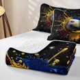thumbnail image 4 of meiyoeat Splash Baseball Quilt King for Men Boys, Paint Art King Coverlet Set for Bedroom, Black, 3-Piece, 4 of 7